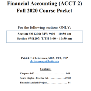 Financial Accounting (ACCT 2): #N5522