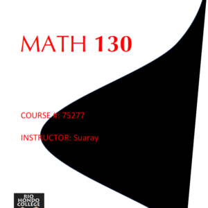Math 130 CoursePack